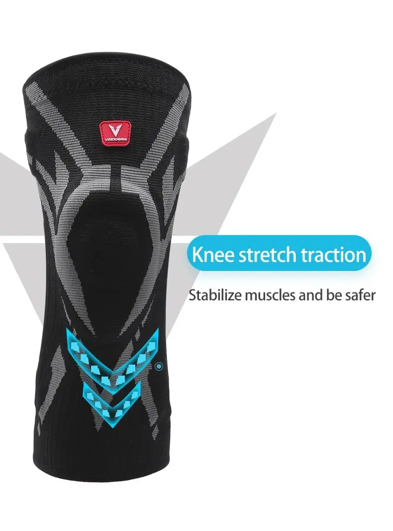 Durable Professional Knee Brace for Basketball Workout Antislip Strip Side Stabilizers Sport Knee Support with TPE Pad