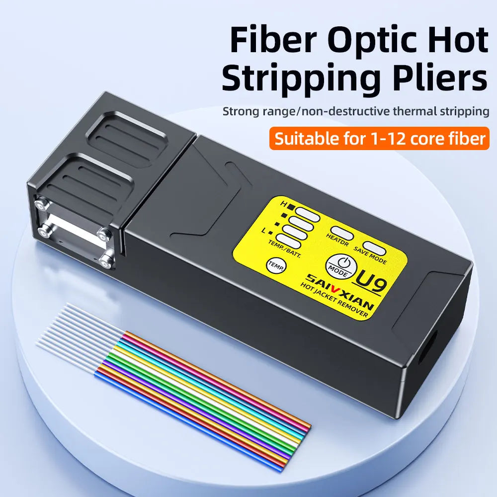 SAIVXIAN U9 Fiber Thermal Stripper Pliers Heated Optical Wire Stripping Slitter Ribbon Fiber Hot Stripper Cable Fusion Tool