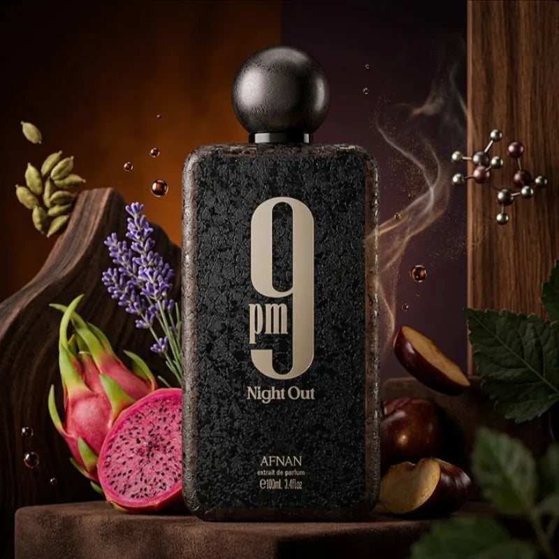 AFNAN 9PM Perfume 100ml Eau De Parfum Long Lasting Fruity Woody Sweet Fresh Masculine Smooth Rich Luxury Fragrance