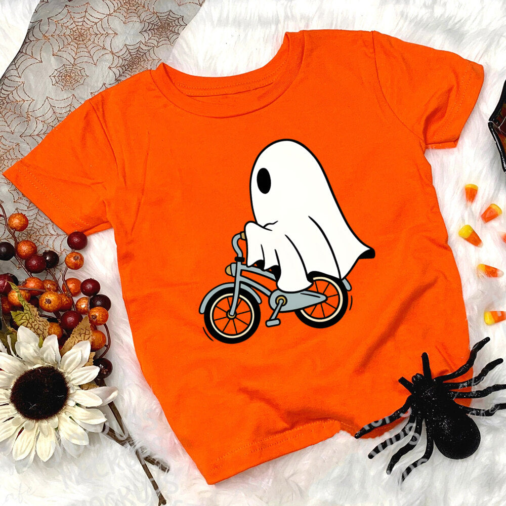 Child Halloween Outfit T-shirt Funny Print Girl Boys T Shirt Fall Festive Shirt Kids Tshirt Clothes Halloween Party Toddler Tops