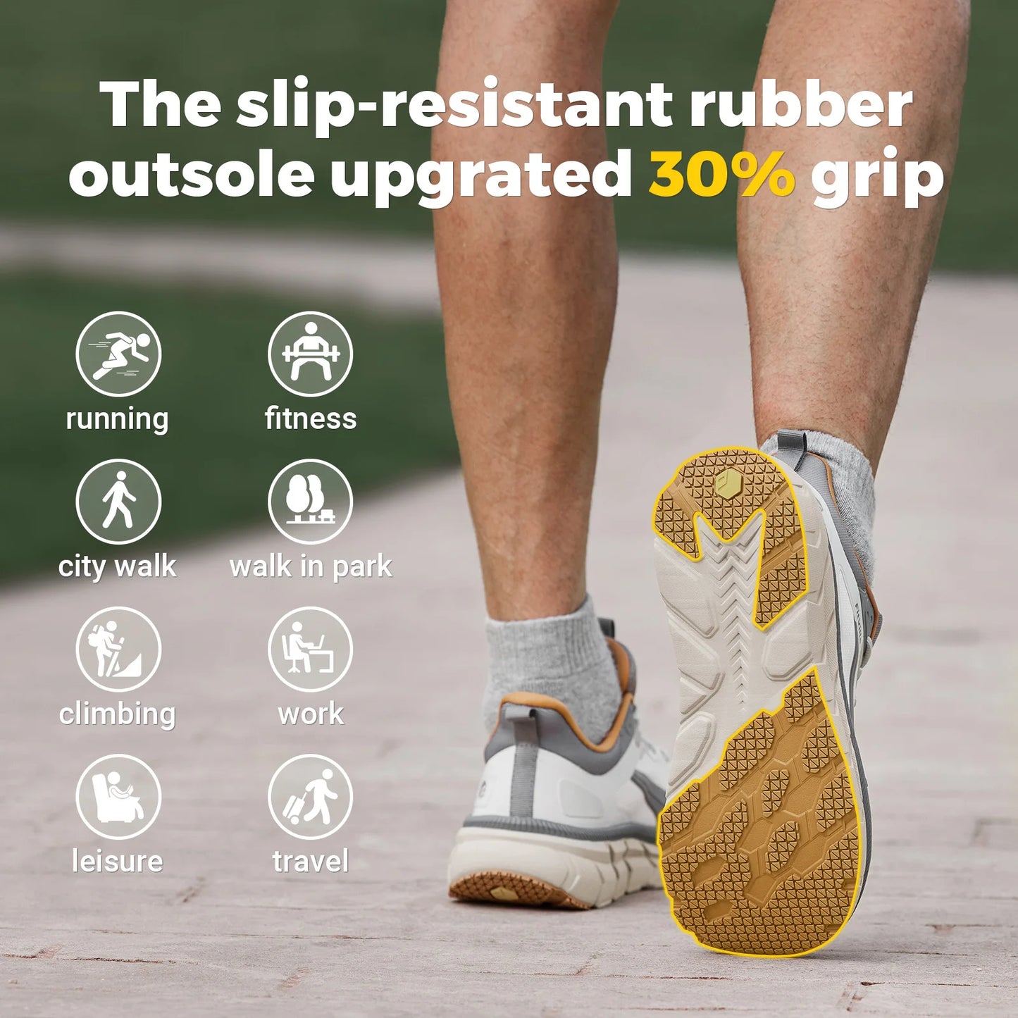 FitVille Extra Wide Men's Running Shoes Breathable Causal Sneakers Cushioned Sports Jogging Shoes for Men Non Slip Arche Support