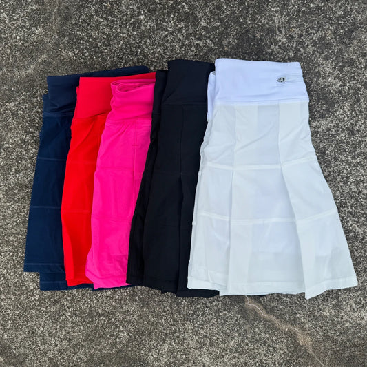 Women's Pleated Tennis Skirt Quick-Drying Anti-Exposure Leisure Joker Sports Golf Yoga Skirt for Female