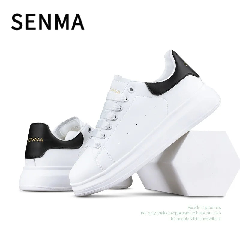 SENMA Luxury Design Sneakers For Men 2025 White Board-shoe Soft Women Walking Shoes Running Shoes Couples Sneakers Tennis shoes
