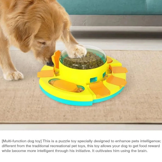 New Dog Puzzle Toy Slow Feeder Interactive Increase Puppy Iq Food Dispenser With 4 Non-slip Rubber Mats Pp Bowl