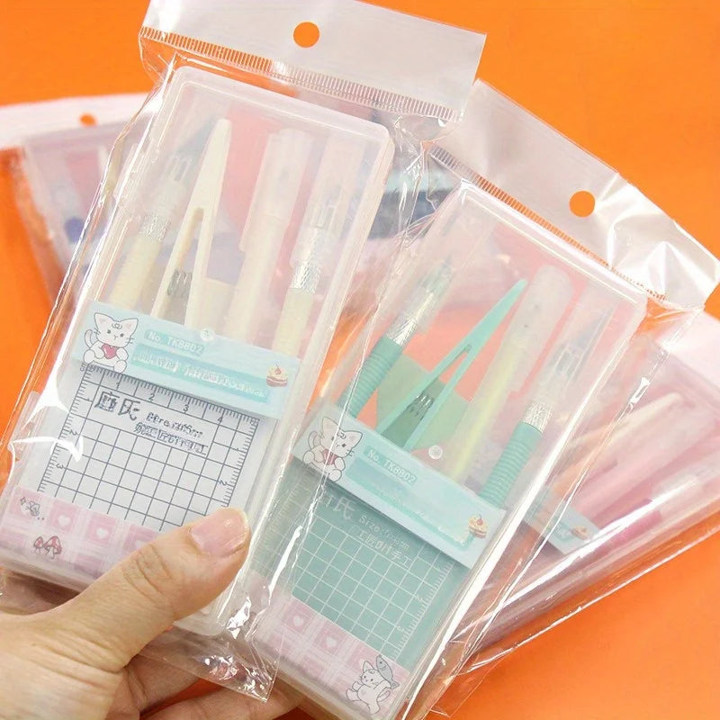 DIY Art Craft Tool Set with Cutting Mat & Sculpting Tools, Multi-Functional Creative Kit with Clear Storage Box for Handmade Pro
