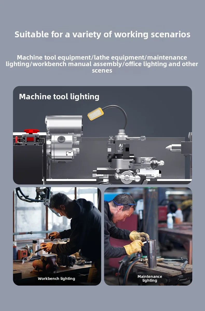18W/25W LED Machine Tool Work Light With Strong Magnetic Extended 50-80cm flexiable Hose 24V/220V Lathe Punch MachineTable Lamp