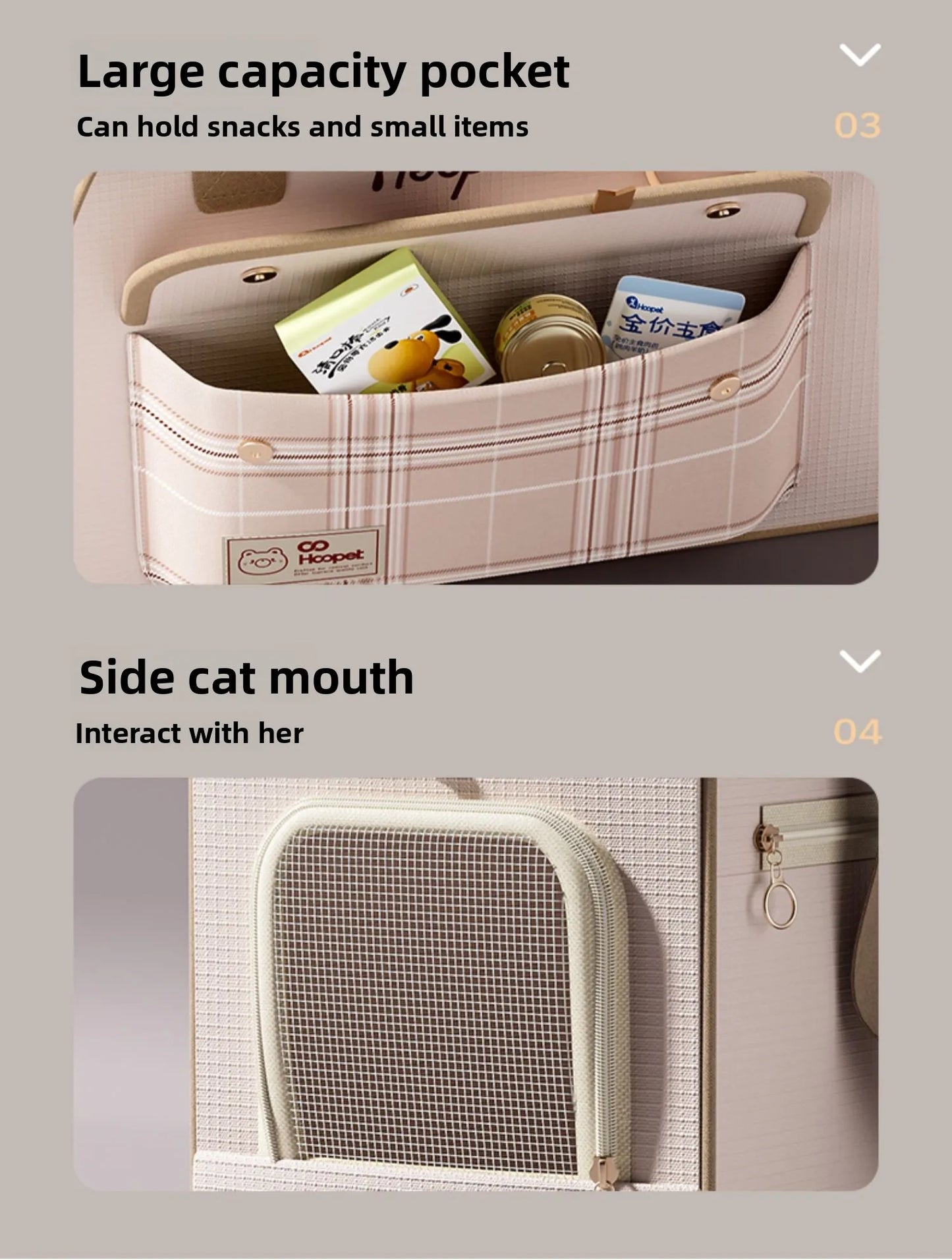 Cute Cartoon Cat Carrier Backpack Portable Pet Outing Bag for Small Cats Dogs Anti Stress Large Capacity Shoulder Crossbody