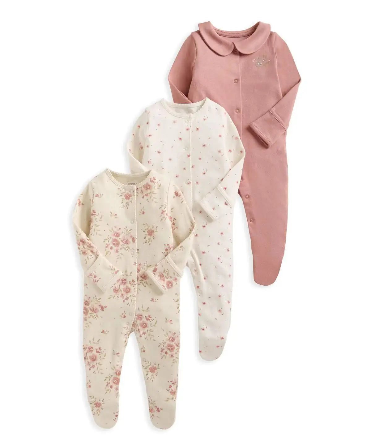 3pcs/Lot Cotton Soft Baby Romper Jumpsuit for Boys Girls with Zipper Footed Long Sleeve Pajama Sleepsuit Outfit Infant Clothes