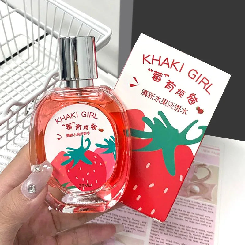 Young Girl Fruity Fragrance Women Perfume Light Long Lasting Sweet Scent of Grape Strawberry Orange 30ml Portable Fruity Perfume