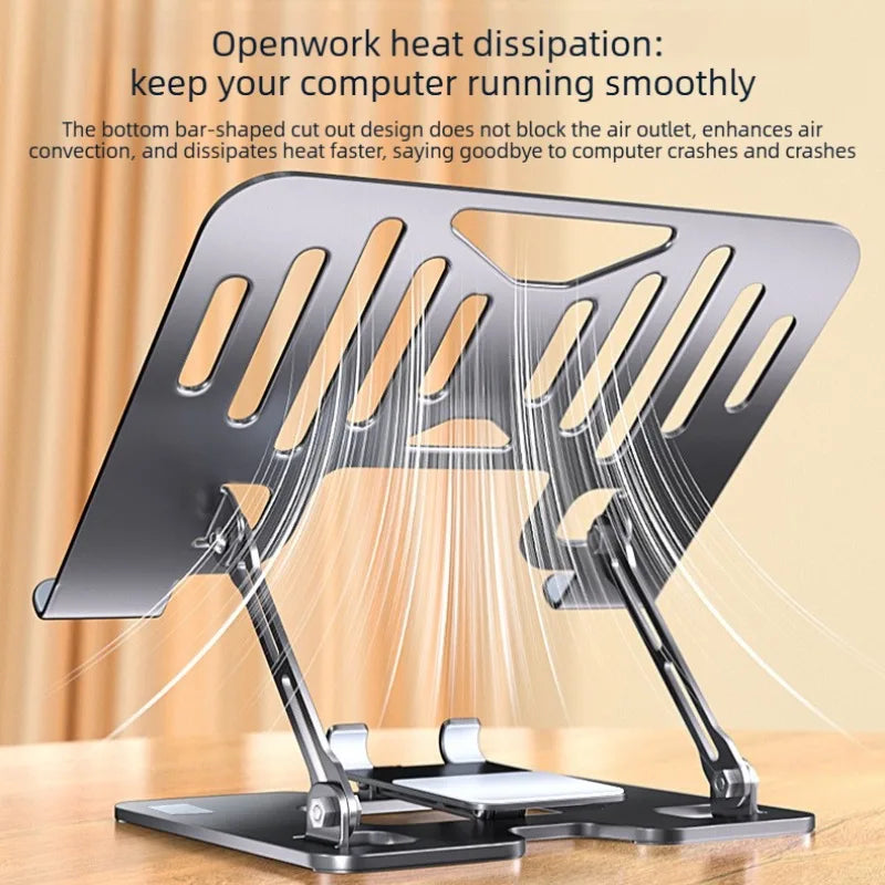 Mobile Phone Laptop Stand 2-in-1 Height Increasing Vertical Heat Dissipation Folding Office Adjustable Steel Stand