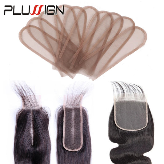 Plussign Transparent Brown Swiss Lace Hairnets 2*4 2*6 4*4 5*5 13*4 13*6 Base Hair Net For Making Lace Frontl Closure 3Pcs