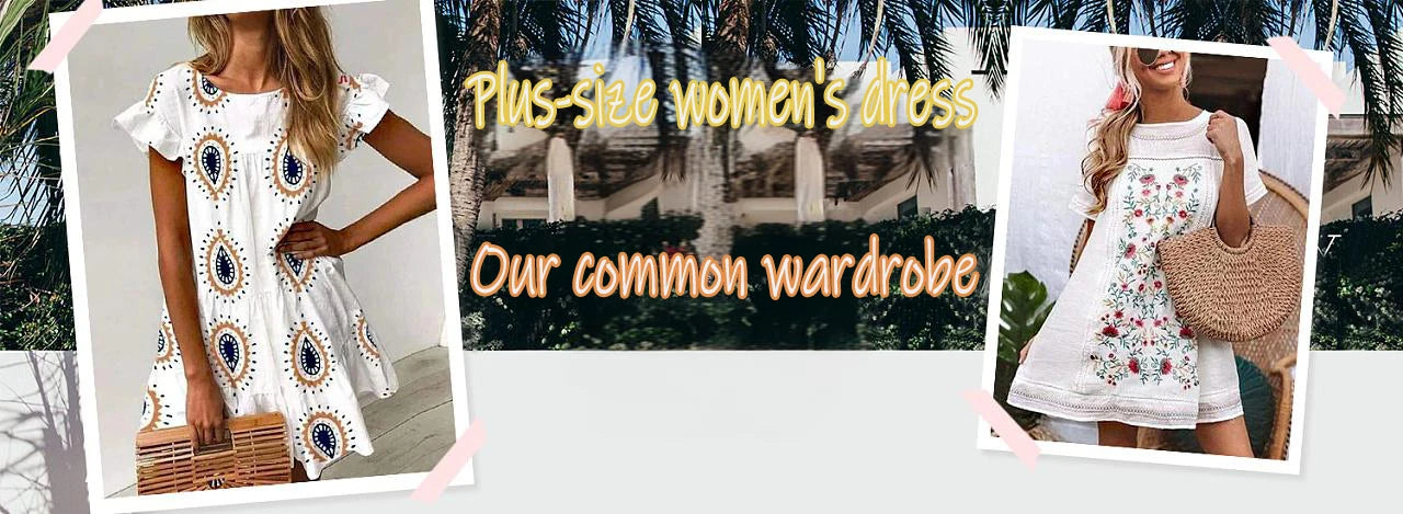 Plus Size Casual Dress in Black Style Featuring an Abstract Oil Painting Digital Print V-Neck Design And Two Pockets