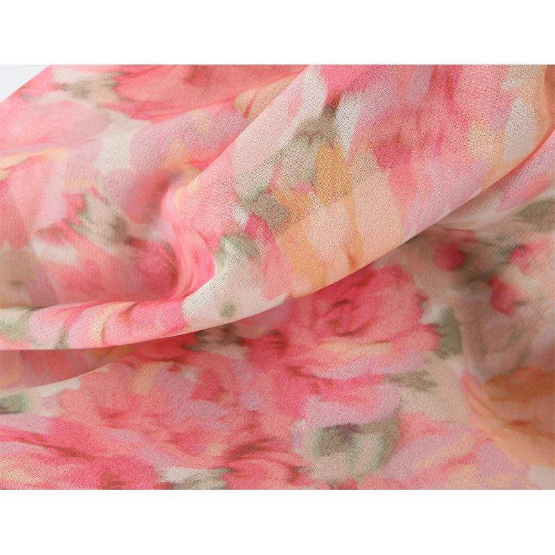 YENKYE Sexy Sling Floral Print Boho Beach Dress Women New 226  Lace Trim  Irregular Hem Holiday Summer Dresses Short Robe