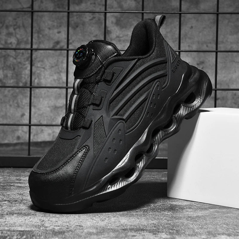 Rotating Button New Safety Shoes Men Anti-smash Anti-puncture Work Shoes Fashion Men Sport Shoes Security Protective Boots Men