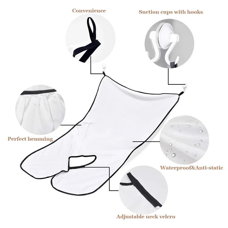 Beard Hair Cutting Catcher, Waterproof Shaving Apron with Drawstring for Home Barber, Easy Clean Hair Catcher for Men