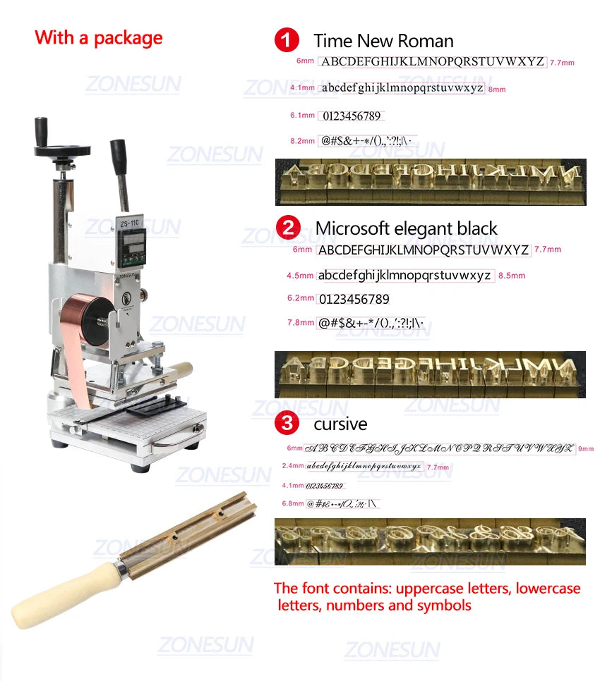 ZONESUN ZS110 Hot Foil Stamping Bronzing Embossing Machine Slideable Workbench Digital Leather PVC Paper Heat Press Machine