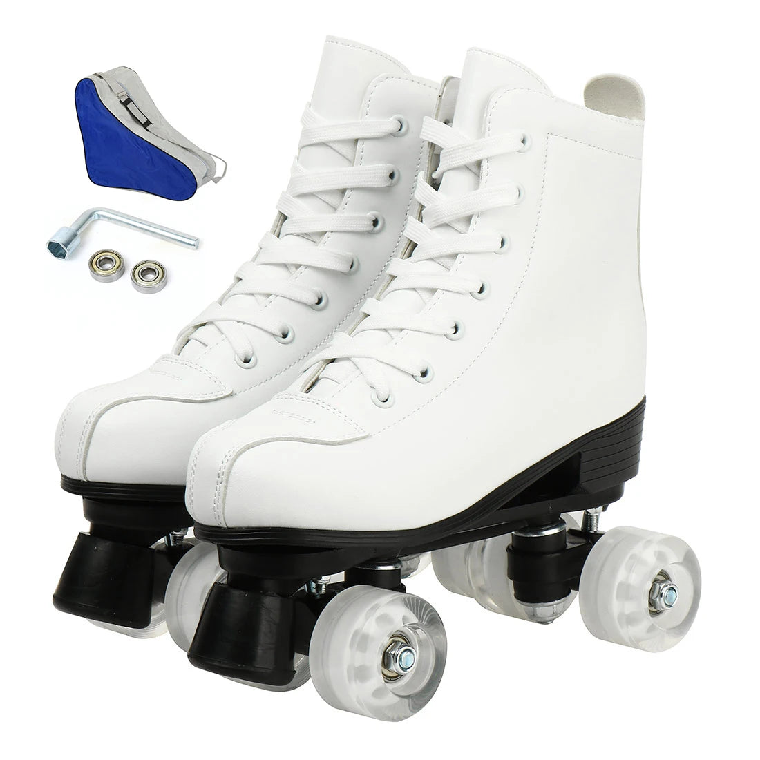 Roller Skate Shoes Size 34-45 4 Wheels Quad Sneakers Skating Pu Leather Sport Beginner Men And Women Roller Skating Shoes Gift