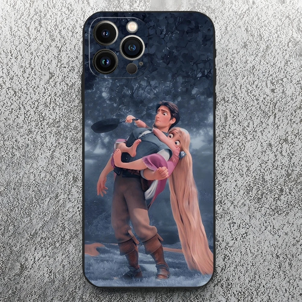 Rapunzel Phone Case for Iphone 17 16 15 14 13 12 11 Pro Max Xr X Xs Mini Plus Black Soft Silicone Cover