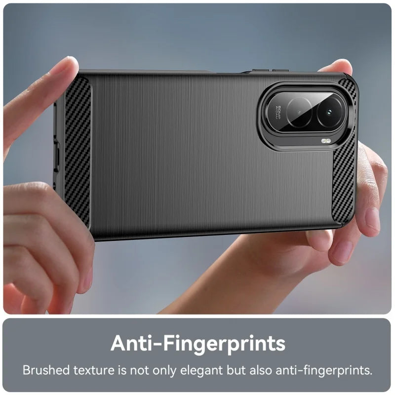 For Poco M7 Case Cover Xiaomi Poco M7 Capas Shockproof Phone Bumper Armor Coque Carbon Fibre Back TPU Soft Fundas Poco M7 Cover