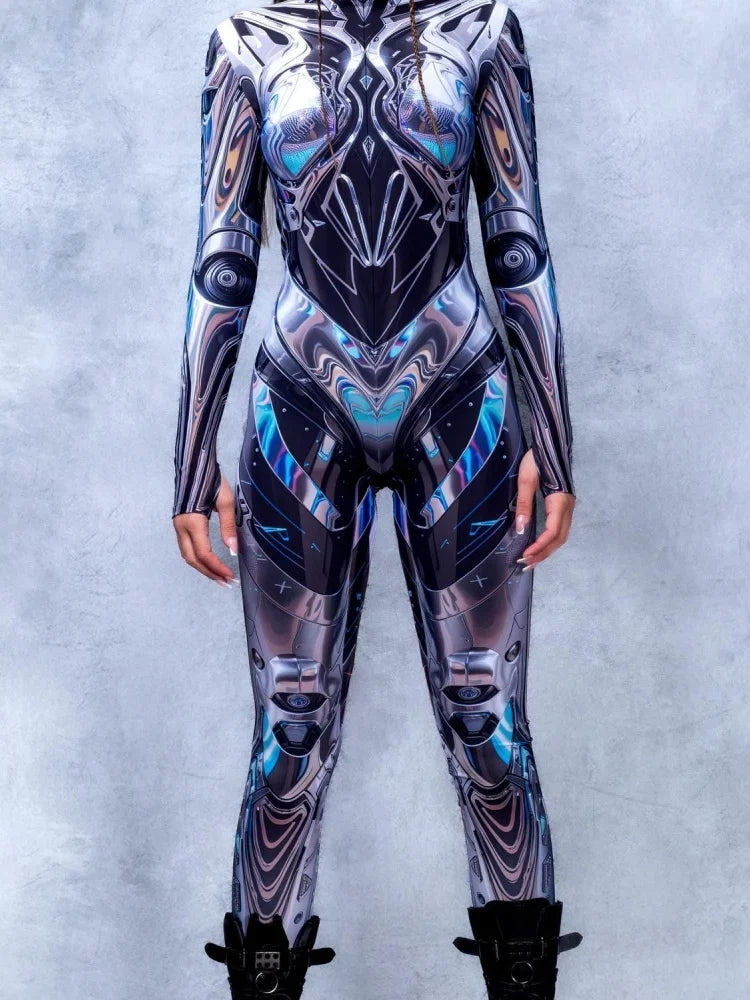 Halloween New Fashion Pink Adult Female Girlfriends Costume Cosplay Tights Cyberpunk Steam Tights Stage Role-playing Costumes