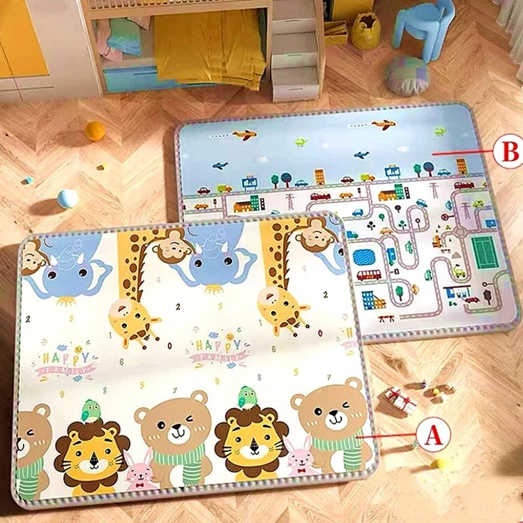 Thicken 1cm/0.5cm Baby Crawling Play Mats 200*180cm Folding Mat Carpet Play Mat for Children's Safety Rug Toys Gift Have Creases