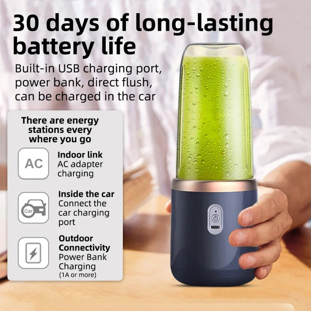 6 Color 400ml Portable USB Blender Electric Travel Juicer Cup For Smoothie Milkshake Kitchen Mini Mixer Tool