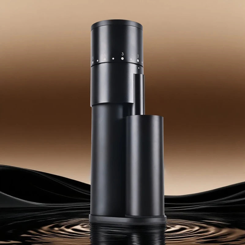 New Black Aluminum Electric Automatic Burr Mill Grinder Adjustable Stainless Steel Blades Coffee Grinder