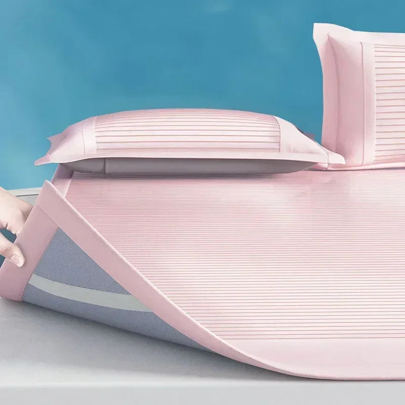 New Silky Touch Antibacterial Cooling Mattress Sleeping Naked Skin-friendly Summer Sleeping Mat Solid Color Cushion for Bedding