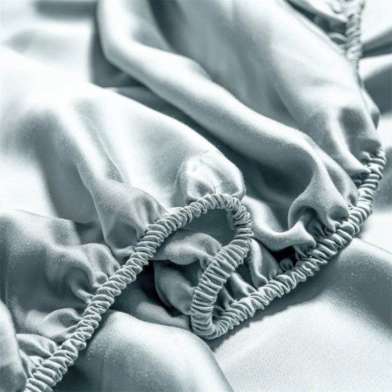 Premium Egyptian Cotton Bedding Fitted Sheet Elastic Band Around Mattress Cover Double Queen King Size Bed Cover No Pillowcase