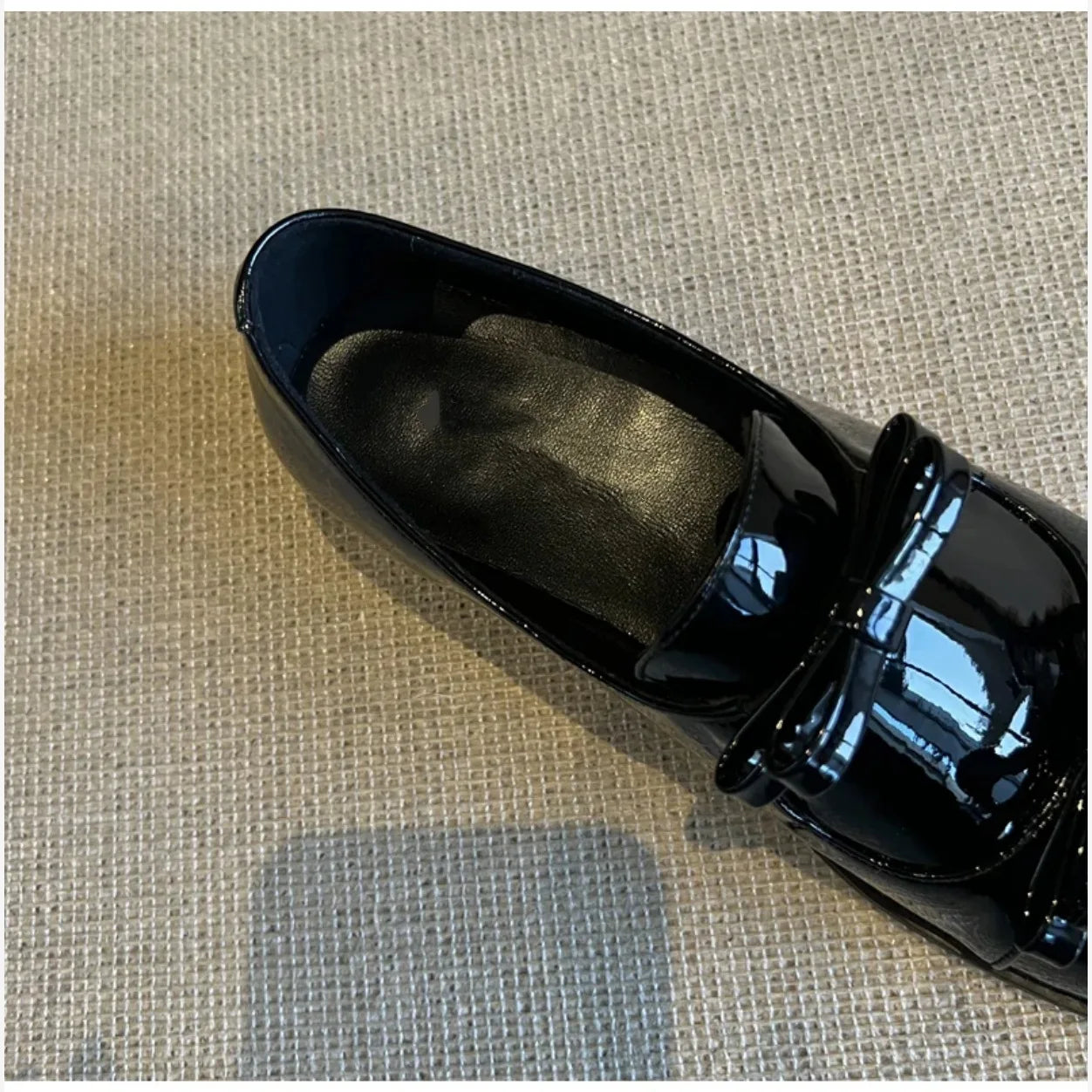 Preppy Double Bowtie Oxfords Woman Low Heels Flats Shiny Small Leather Shoes Ladies College Girls Sneakers Femmes Derby Loafers