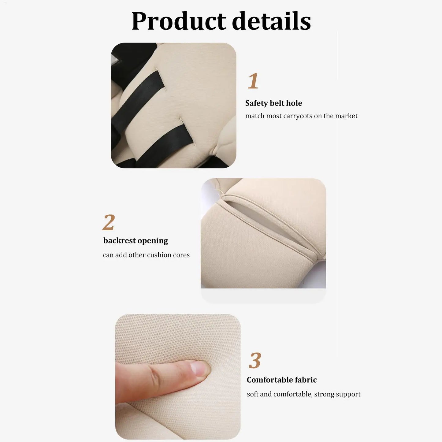 Baby Stroller Cushion Soft Stroller Cushion Pads Head Neck Seat Insert Pad Infant Car Seat Insert Baby Stroller Accessories