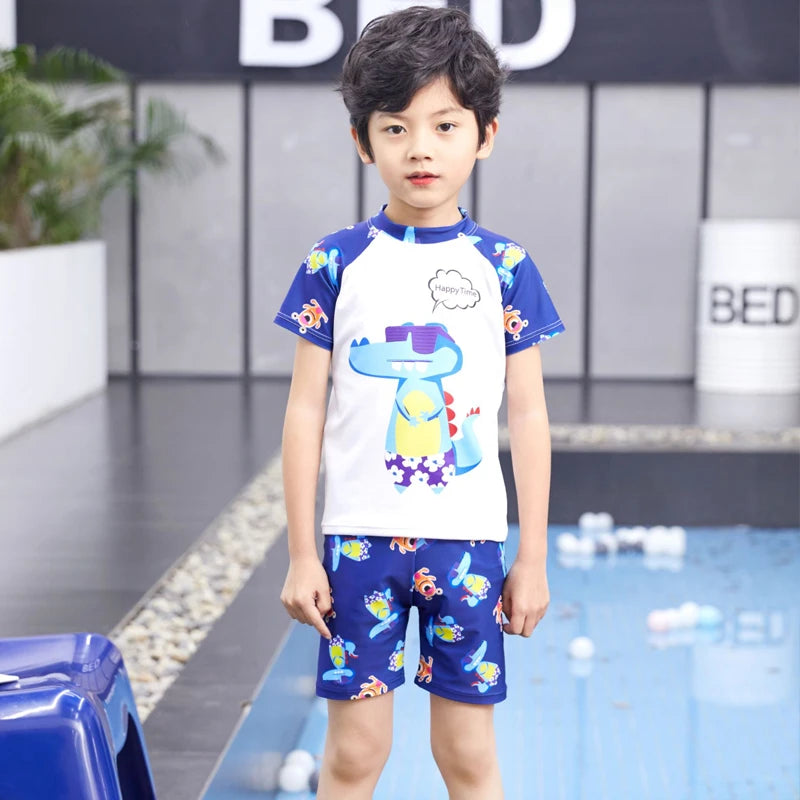New Kids Swimsuit Medium Kids Baby Split Suit Swim Trunks Light Short Sleeve Beach Swimsuit Boys Swimsuit Swim Trunks Quick Dry