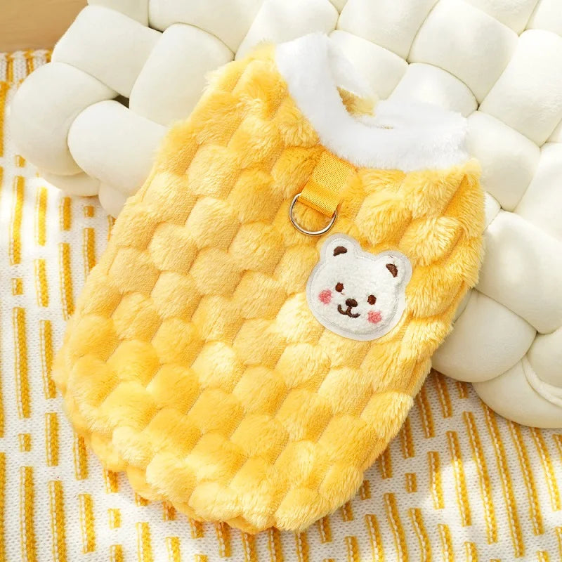 Winter Dog Clothes Fleece Dog Coat Solid Puppy Hoodies Chihuahua Sweatshirt Bichon Yorkie Clothing Dog Warm Vest Pet Pullover