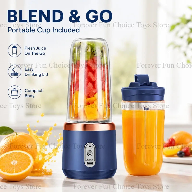 Electric Juicer Portable Small Fruit Juicing Cup USB Charging Outdoor Travel Electric Juicer 400ml Home Kitchen Milkshake Mixer