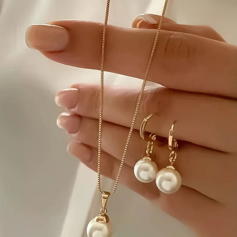 3 Pcs Jewelry Set Of Earring Pendant Necklace For Women Exquisite Fashion Wedding Gift