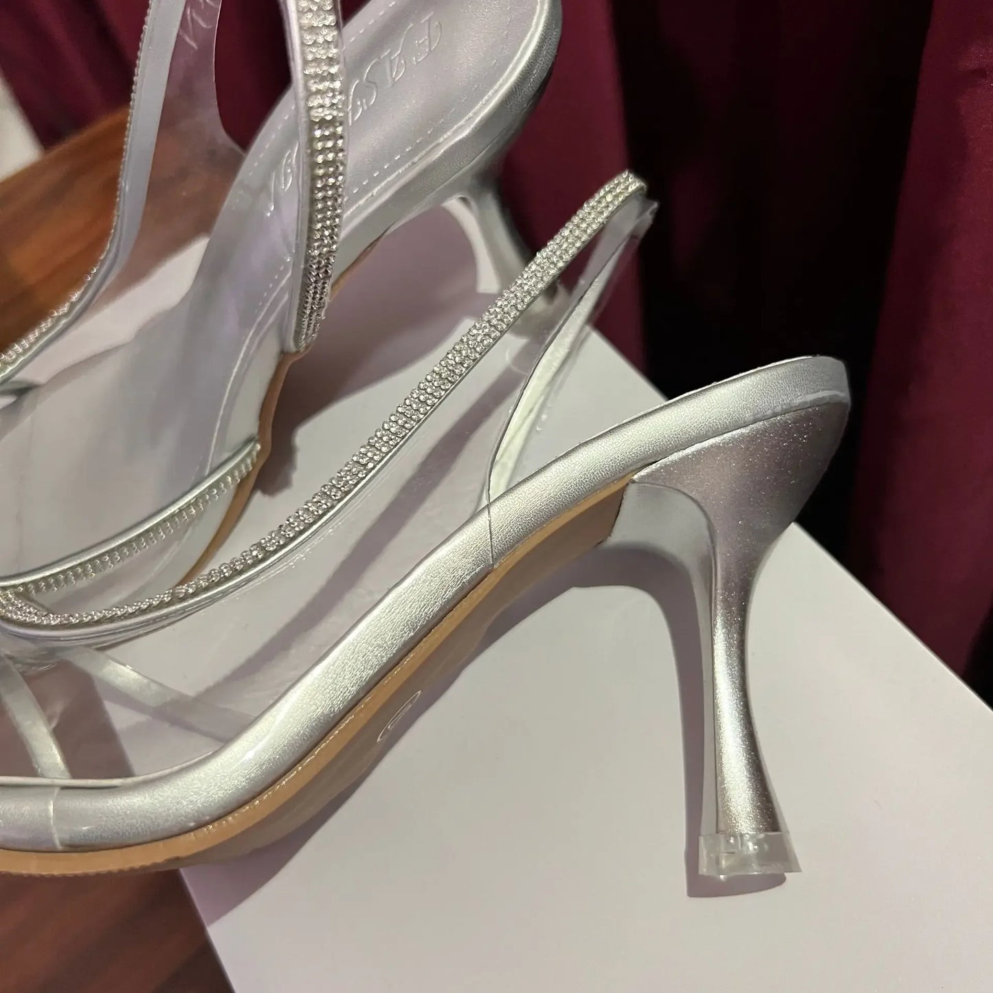 Transparent Water Diamond Women's Sandals Summer 2025 New Style Versatile Fish Mouth Pointed Toe Elegantly Exposed Toe Stiletto