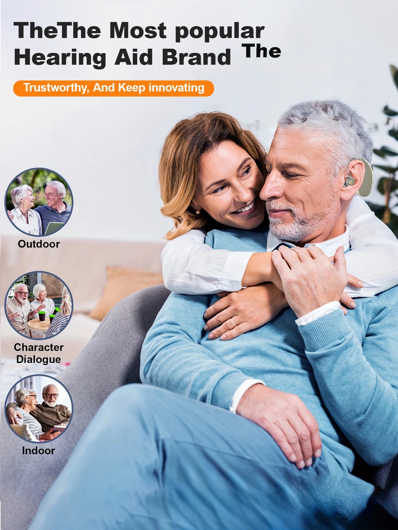 BTE Hearing Aid Ear Sound Amplifier Adjustable Tone Hearing Aids Portable Ear Hearing Amplifier for the Deaf Elderly