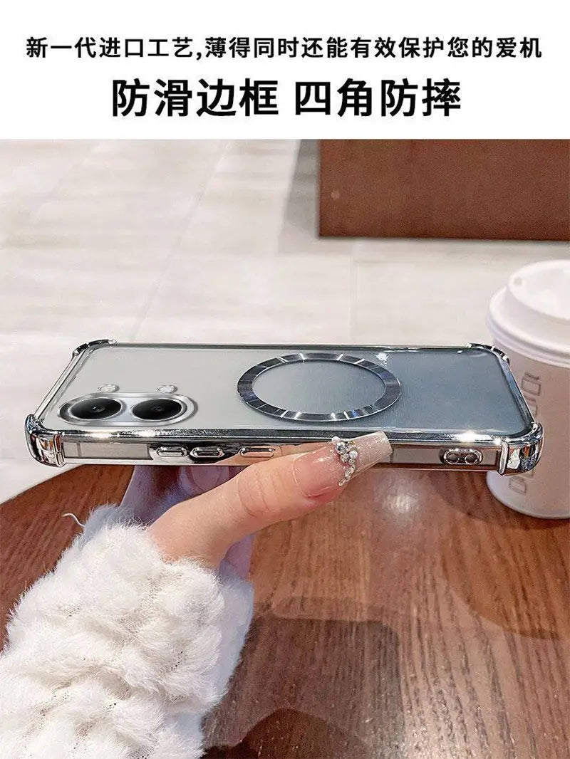 For POCO X8 Pro/X8 Pro Max Case Four-Corner Anti-Drop TPU CD Pattern Magnetic Ring Cover For Xiaomi Poco X8Pro Max Couple Funda