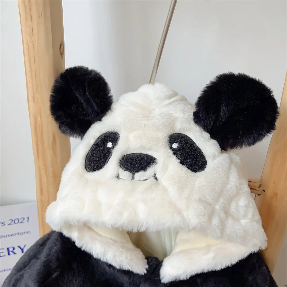 Baby Jumpsuit Baby Plush Panda Plush Hooded Climbing Suit Newborn Baby Cloth Baby Boy Cloth Baby Cloth ملابس داخلية قطعة واحدة