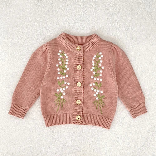2025 New Autumn 0-3Yrs Newborn Baby Girls Sweater Coat Infant Baby Girls Knitting Cardigan Sweater Long Sleeve Cardigan Coat