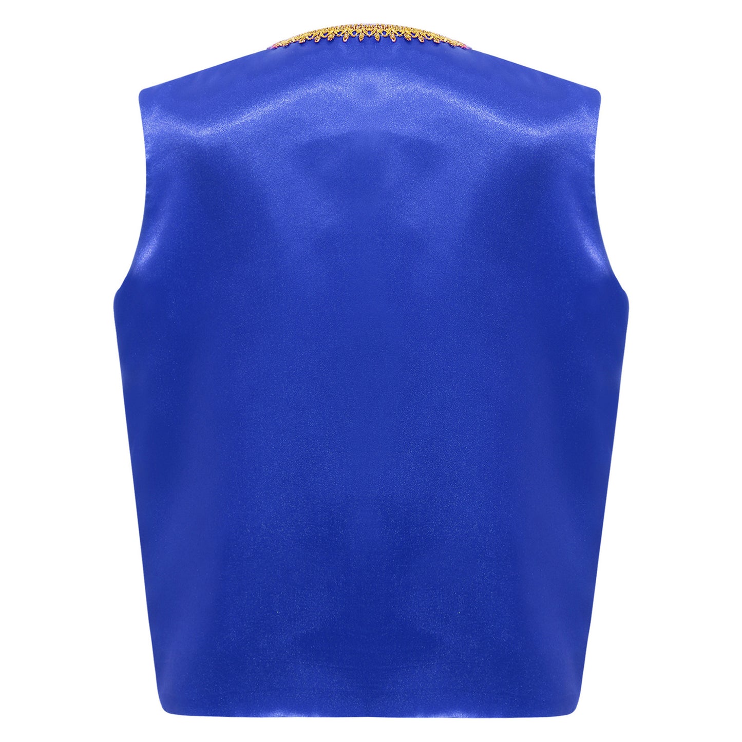 Kids Girls Boys Medieval Steampunk Costume Arabian Prince Sleeveless Golden Trim Waistcoat Vest Halloween Cosplay Fancy Dress Up