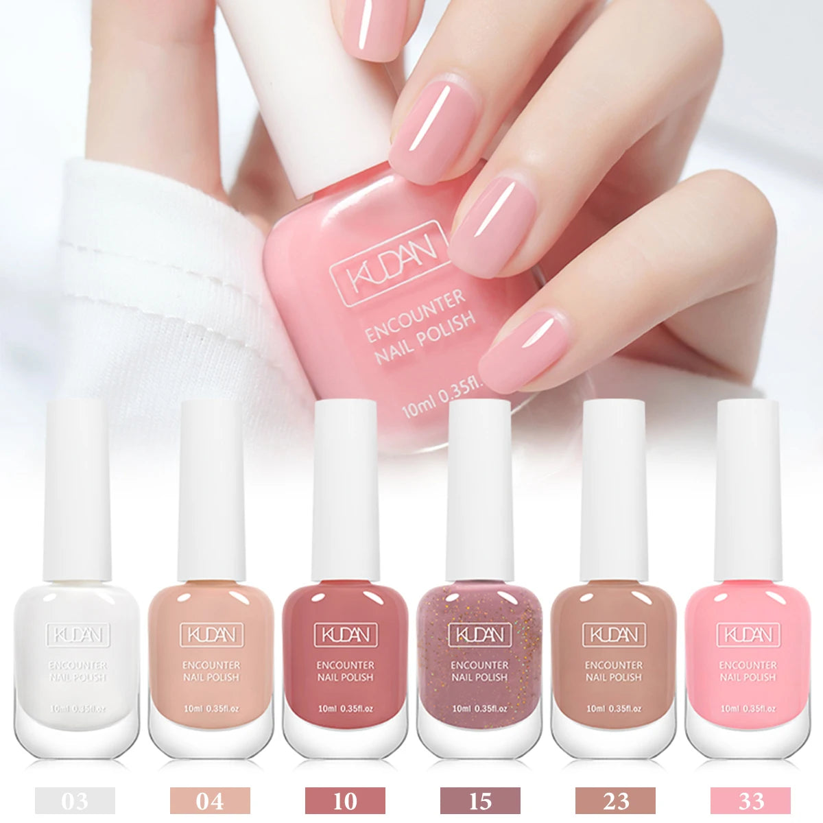 6Pcs/Set 10ml Nude Pink Nail Polish Water-Based Nail Polish Odorless Fast-Drying,No Need To Bake, Suitable For All Seasons Salon