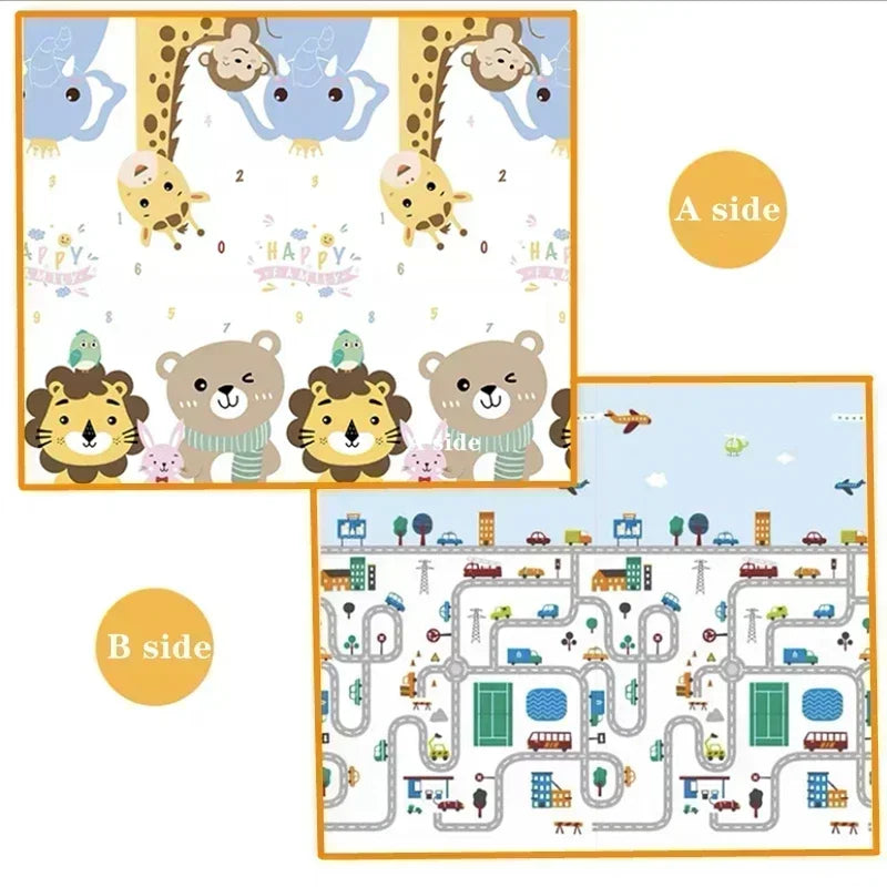 Thicken 1cm/0.5cm Baby Crawling Play Mats 200*180cm Folding Mat Carpet Play Mat for Children's Safety Rug Toys Gift Have Creases