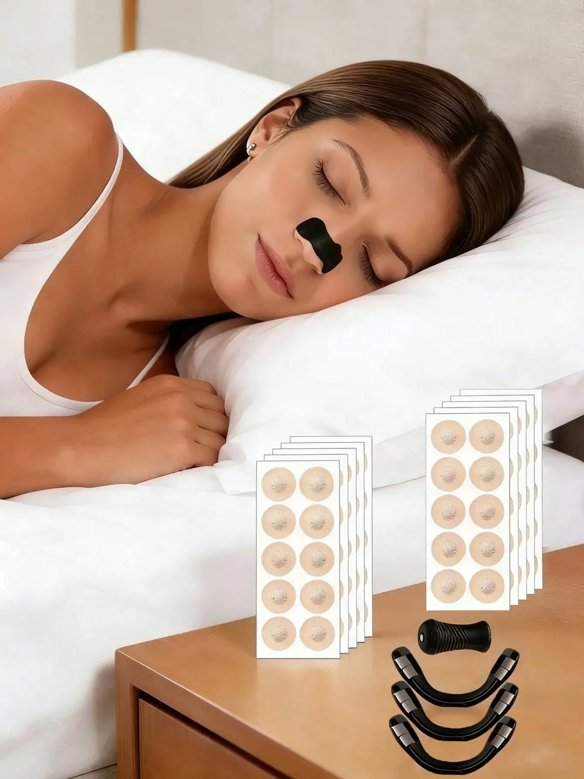 Physical Nasal Dilator Set, Anti-Snoring Nose Clips with Nasal Strips, Widen Nasal Passages & Boost Airflow, Improve Night Breathing for Better Sleep Quality