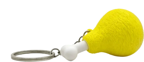 Stress resistant keychain toy - fun stress relieving buttons in strawberry cake, coffee, and chicken legs, designed for all ages