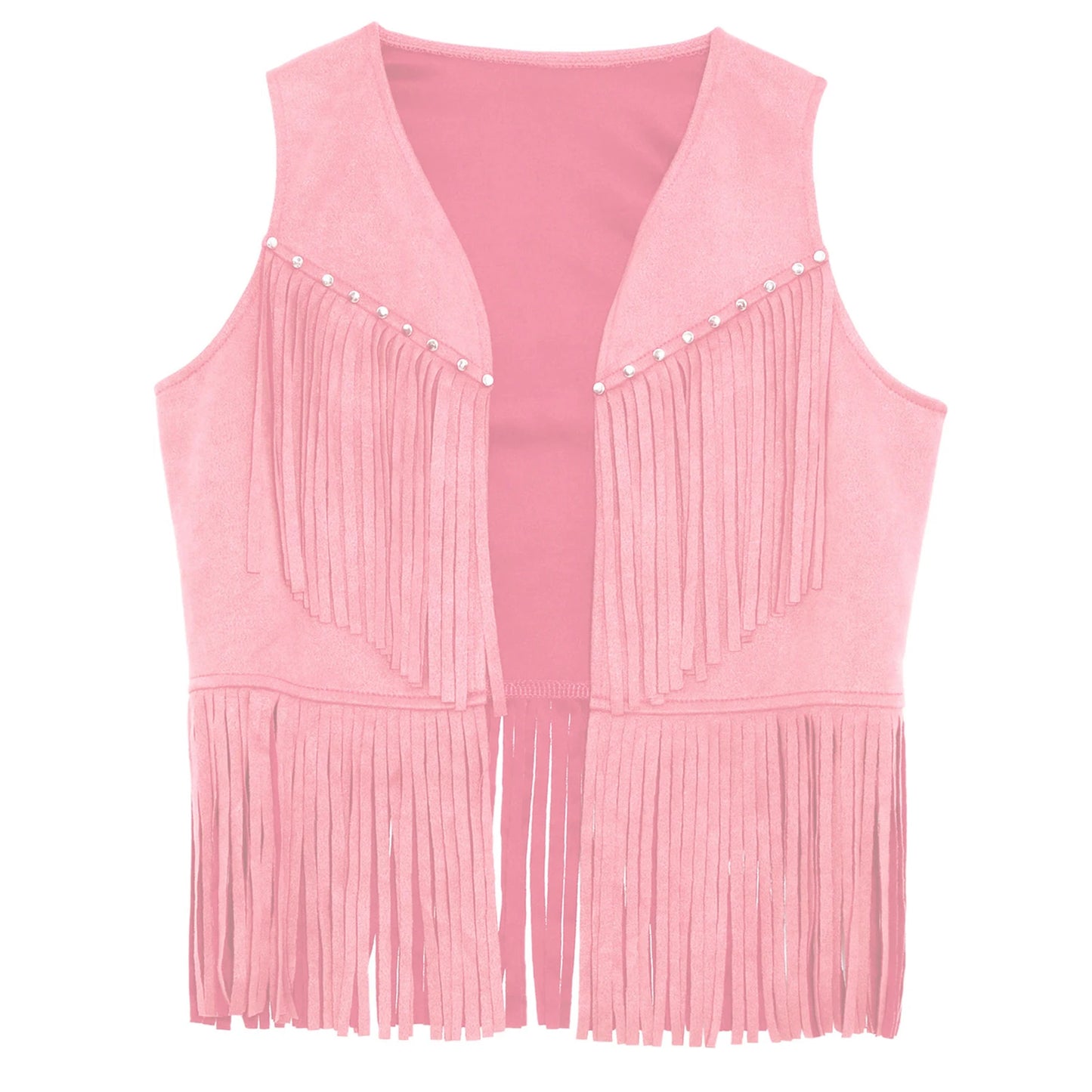 Kids Girl Boy Fringed Vest for Carnival Theme Party Tassels Top Open Front Waistcoat Child Halloween Western Cowboy Costumes