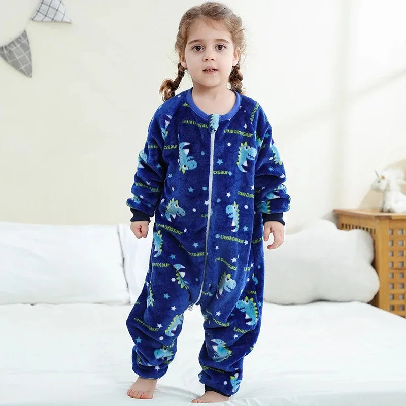 Kids Animal Dinosaur Kigurumi Costume Cosplay Cartoon Jumpsuit for Children Halloween Christmas Girls Boys Hooded Pajamas Onesie