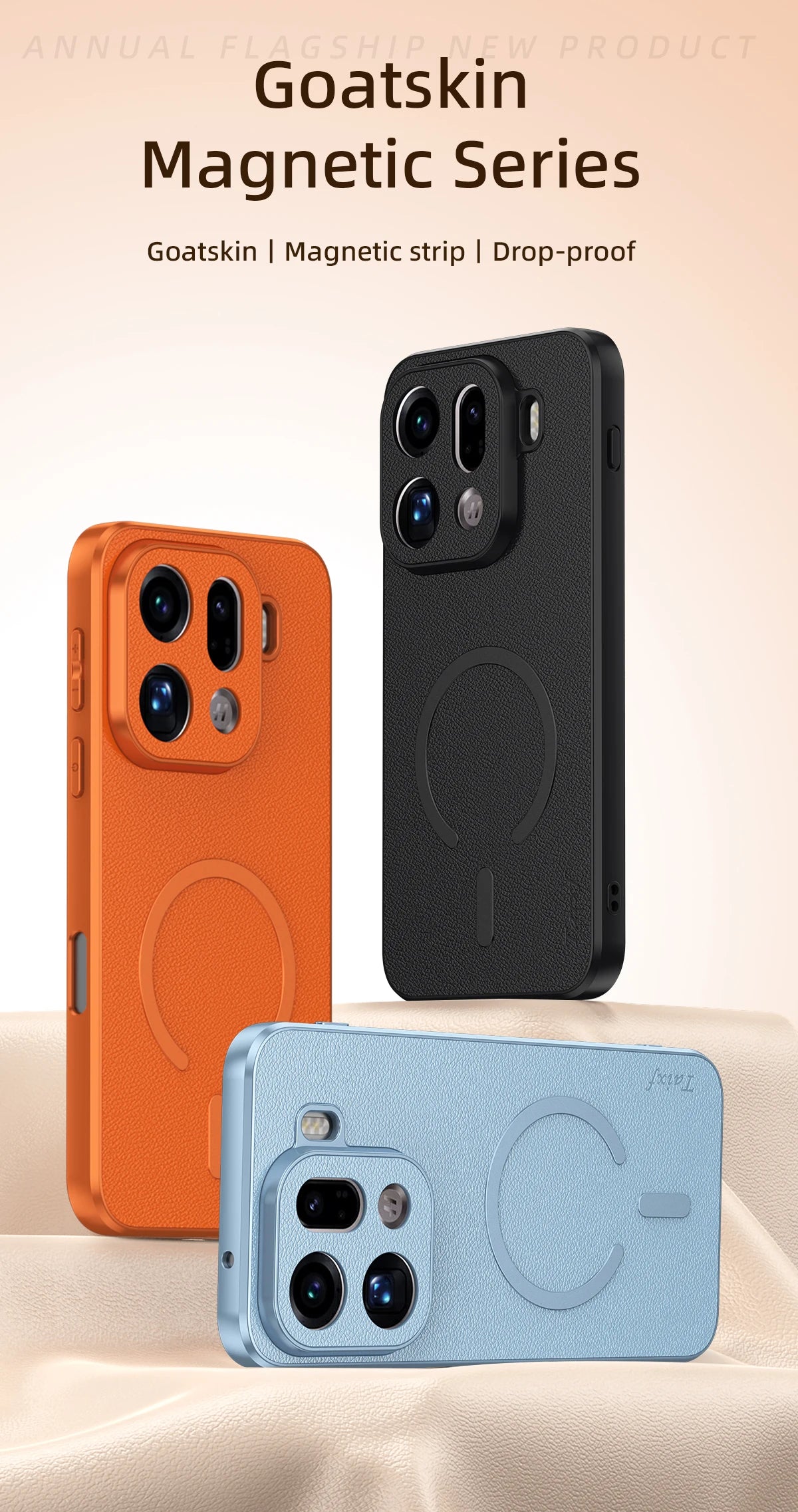 For POCO F8 Ultra Goat Leather TPU Frame Shockproof Case For Redmi K90 Pro Max Built-in Magnetic Strip Lens Protection Shell