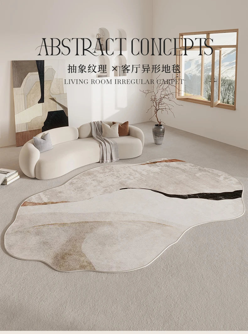 Luxury Retro Carpets for Living Room Irregular Shape Bedroom Decor Soft Carpet Modern Art Cloakroom Rug Thickened Anti-slip Mat