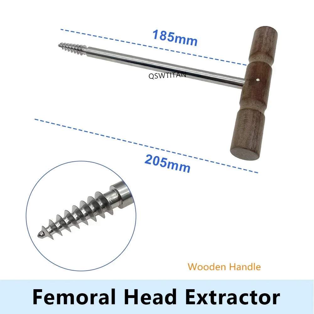 1pcs Hip Joint extractor Femoral head extractor T Wooden handle silicone Orthopedic Veterinary Instrument